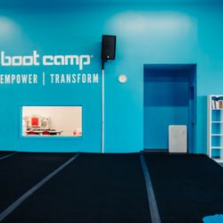 Burn Boot Camp - Workout area with view of childwatch