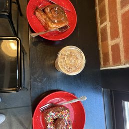 Donut and caramel roll