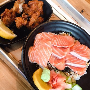 Donburi - Sakedon with a side of Karaage - Japanese Near Me - Washington, DC, District of Columbia