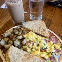 kielbasa scramble & vanilla latte kielbasa scramble & vanilla latte