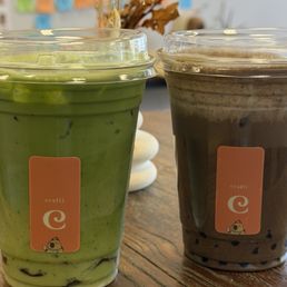 Matcha Jasmine and Black Sesame Hojicha