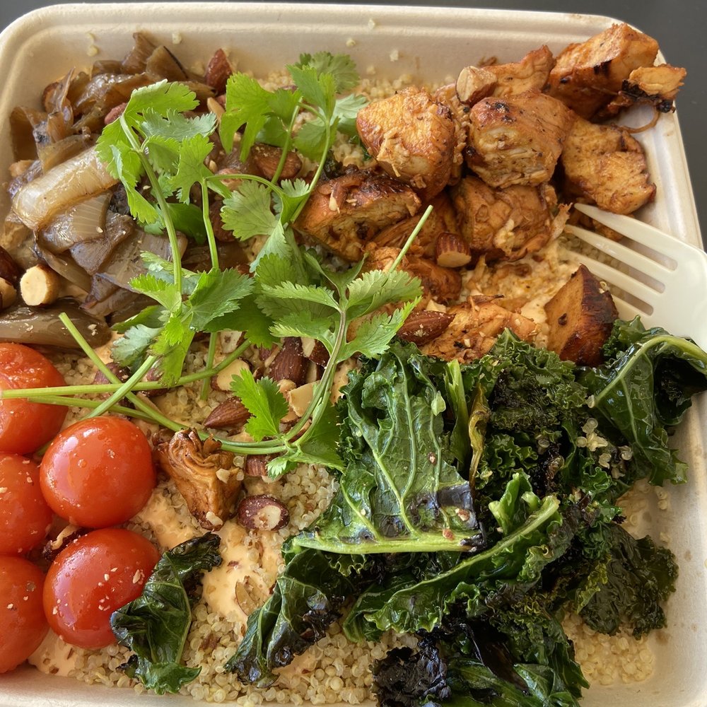 The Food Liaison - Chicken crack bowl. Chicken and roasted almonds very flavorful, the rest not so much. - Cafes Near Me - Carpinteria, California The Food Liaison - Chicken crack bowl. Chicken and roasted almonds very flavorful, the rest not so much. - Cafes Near Me - Carpinteria, California