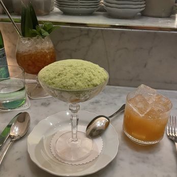 Camphor - Sea bream starter with fresh apple shaved ice and uni - French Near Me - Los Angeles, California