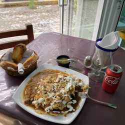 Una Familia - Chilaquile with mexican style scrambled eggs