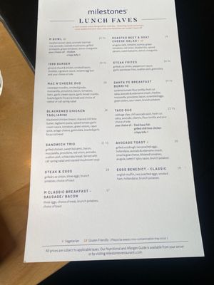 Menu photo 8 Milestones Restaurants West Vancouver, BC
