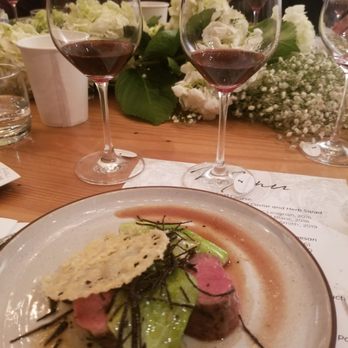 LearnAboutWine - Lamb filet, Truffe Noire, Polenta, Parmigiano Reggiano Tuile - Wine Tasting Classes Near Me - Los Angeles, California