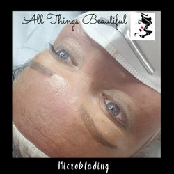All Things Beautiful - Microblading! This client had minimal hair and previous work that I covered