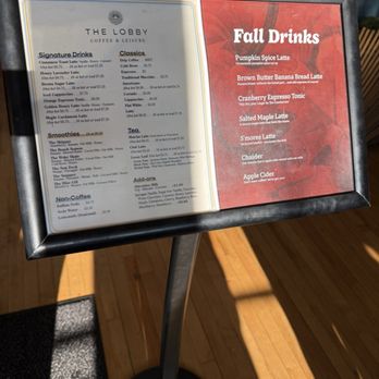 The Lobby Coffee & Leisure - Fall menu - Coffee & Tea Near Me - Excelsior, Minnesota The Lobby Coffee & Leisure - Fall menu - Coffee & Tea Near Me - Excelsior, Minnesota