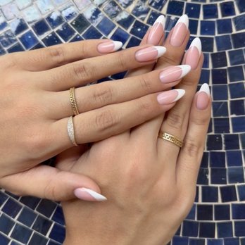 Emmy Nails - Almond French Tip Nails with Builder Gel - Nail Technicians Near Me - Walnut Creek, California
