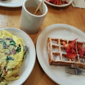 The Peach Cafe - Build your own Omelet & Maple Bacon Waffle - New American Near Me - Monrovia, California