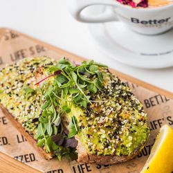 Better Buzz - 3-Seed Avocado Toast with a Rose Water Latte.