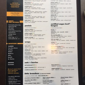 Brunch Cafe-Kildeer - Menu Back - Breakfast & Brunch Near Me - Kildeer, Illinois