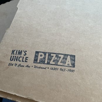 Kim's Uncle Pizza - Box holding god's gift to thin crust pizza lovers - Pizza Near Me - Westmont, Illinois Kim's Uncle Pizza - Box holding god's gift to thin crust pizza lovers - Pizza Near Me - Westmont, Illinois