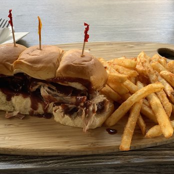 Beach Pit BBQ - 3 meat sliders & fries - Barbeque Near Me - Costa Mesa, California