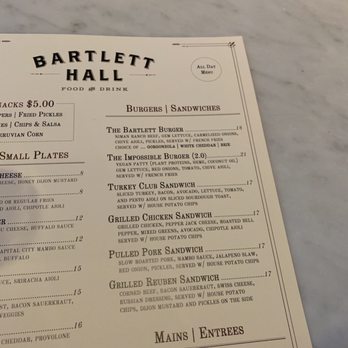 Bartlett Hall - Menu - Breweries Near Me - San Francisco, California