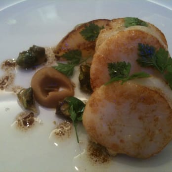 The Pass - Scallops on crushed chickpea - Mediterranean Near Me - Lower Beeding, WSX The Pass - Scallops on crushed chickpea - Mediterranean Near Me - Lower Beeding, WSX