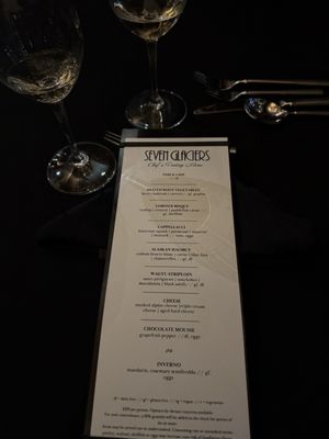 Menu photo 1 Seven Glaciers Restaurant Girdwood, AK