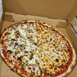 Pizza Shack - Half Supreme w/Jalapeños & Half Pepperoni & Mushrooms  with extra cheese