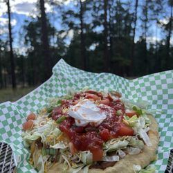 Fry Bread - Bean and cheese fry bread taco