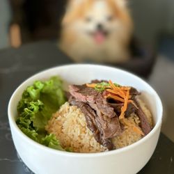 Tiger Crying Beef Rice Bowl w/ garlic fried rice ($22)