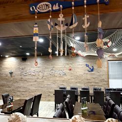 Feasty crab - I love the shells both hanging and on the shelf.