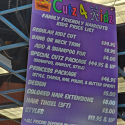 Treasured Cutz 4 Kidz - Price List