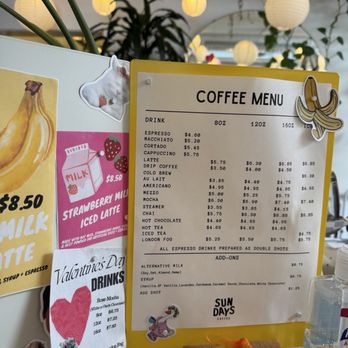 Sundays Coffee - Menu - Coffee & Tea Near Me - Seattle, Washington