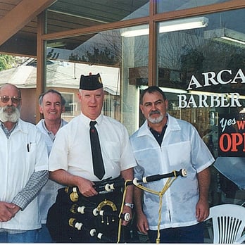 Arcade Barber Shop - From Left: Phil, Mel, Mikey & Tom at the Arcade Barber Shop on St. Pat's - Barbers Near Me - Riverside, California Arcade Barber Shop - From Left: Phil, Mel, Mikey & Tom at the Arcade Barber Shop on St. Pat's - Barbers Near Me - Riverside, California