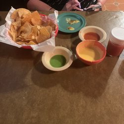 El Sombrero Cafe - Queso and salsa. An important part of this nutritious meal.