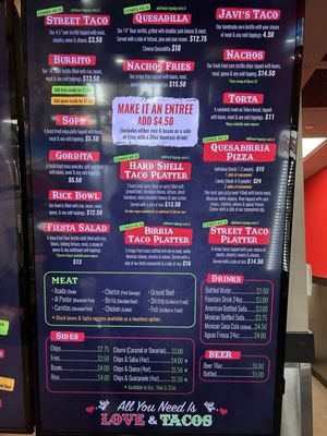 Menu photo 1 Javi's Tacos - Lakeside Plaza Omaha, NE