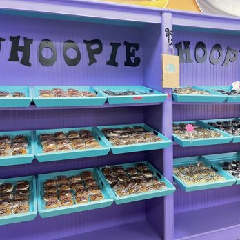 Wicked Whoopies - a display of various donuts - Desserts Near Me - Freeport, Maine Wicked Whoopies - a display of various donuts - Desserts Near Me - Freeport, Maine