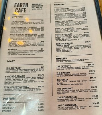 Menu photo 1 Earth Cafe Myrtle Beach, SC Menu photo 1 Earth Cafe Myrtle Beach, SC