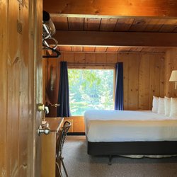 Apgar Village Lodge - Cozy creekside motel room #43 with beautiful view