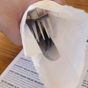 Denny's - Clean silverware in bags - American Near Me - Wickenburg, Arizona