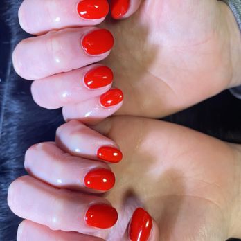 Color Me Rad - Classic red hard gel. Feeling classy as I grow out my nails with the help of hard gel! - Nail Technicians Near Me Color Me Rad - Classic red hard gel. Feeling classy as I grow out my nails with the help of hard gel! - Nail Technicians Near Me