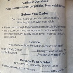 Sky Line Lodge - Unfriendly weird menu.