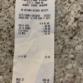 Filiberto's Mexican Food - Gave a coupon didn't get my $1 off got 10 cents of confronted cashier just shrugs shoulders - Mexican Near Me - Mesa, Arizona Filiberto's Mexican Food - Gave a coupon didn't get my $1 off got 10 cents of confronted cashier just shrugs shoulders - Mexican Near Me - Mesa, Arizona
