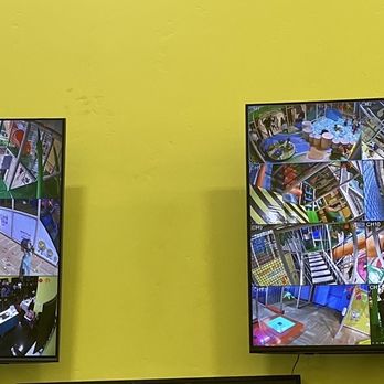 KidsTopia Playground - TVs with the security camera footage - Playgrounds Near Me - Bluffdale, Utah