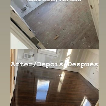 Floor Supreme - before and after photos of a hardwood floor - Flooring Near Me