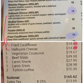 Selda - Menu price is in whole numbers but the receipt shows various cents added to every item ordered. August 2025 - Turkish Near Me - Frisco, Texas Selda - Menu price is in whole numbers but the receipt shows various cents added to every item ordered. August 2025 - Turkish Near Me - Frisco, Texas