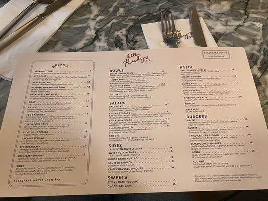 Menu photo 7 Little Ruby's Williamsburg Brooklyn, NY