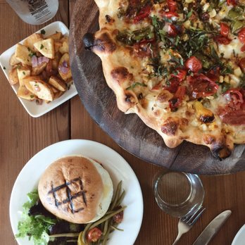 Gather - jimmy nardello pizza, fried egg sandwich, and yukon gold potatoes for brunch! - New American Near Me - Berkeley, California