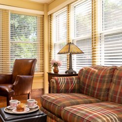 Common area sun room is a great spot for morning coffee