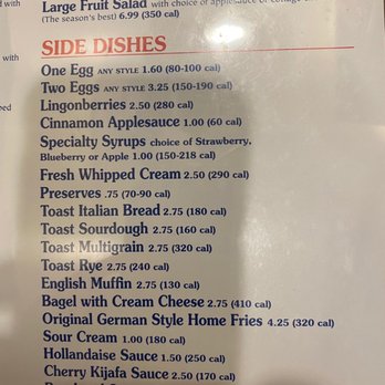 The Original Pancake House - Sides list. Please note extra charge for specialty sugars as well as specialty syrups - Breakfast & Brunch Near Me - Green Tree, Pennsylvania The Original Pancake House - Sides list. Please note extra charge for specialty sugars as well as specialty syrups - Breakfast & Brunch Near Me - Green Tree, Pennsylvania