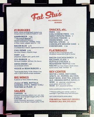 Menu photo 5 Fat Stu's All-American Burger Harrison, NY