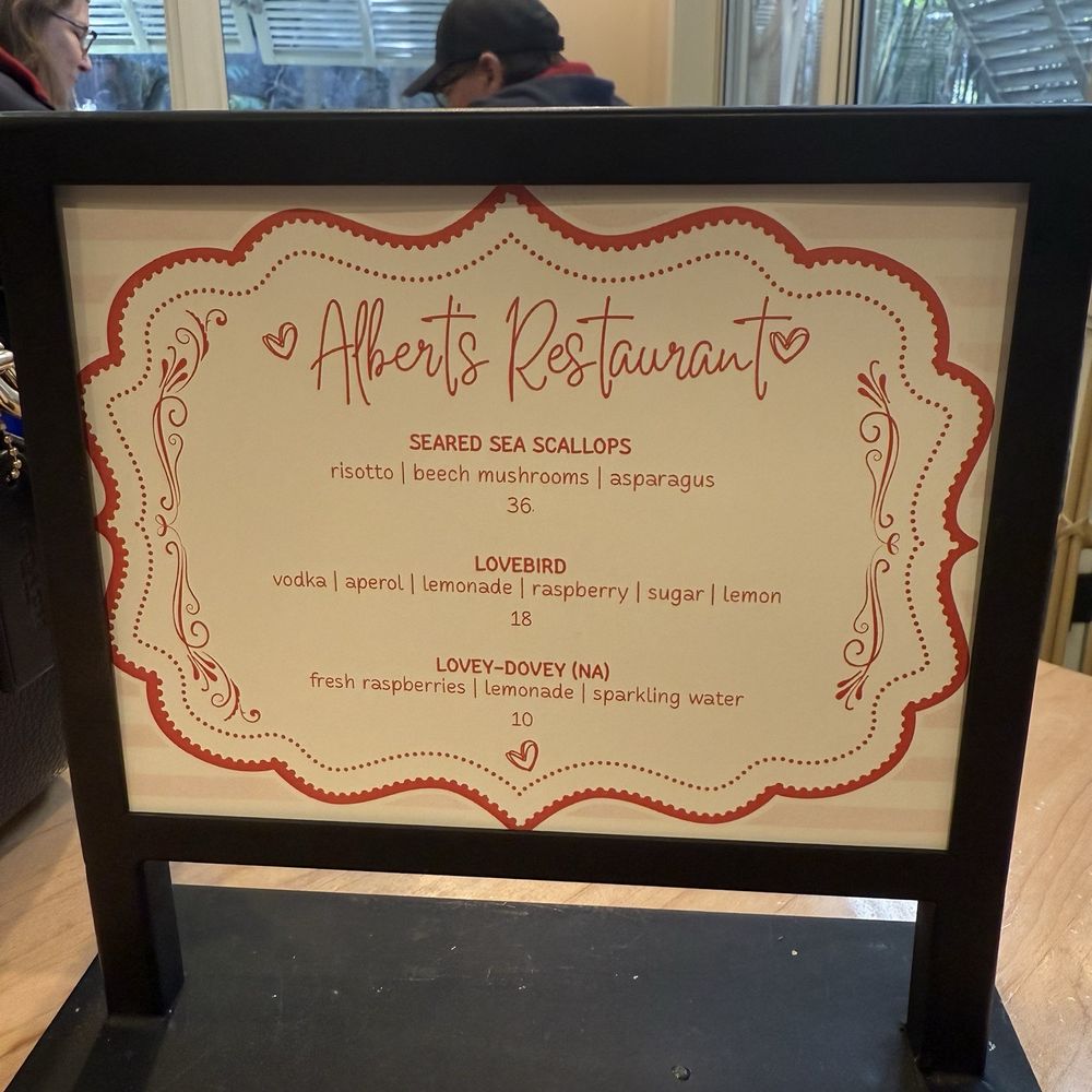 Albert's Restaurant - Valentines menu - American Near Me - San Diego, California Albert's Restaurant - Valentines menu - American Near Me - San Diego, California