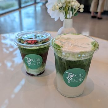 Trule Yours Cafe - Strawberry matcha and earl grey matcha with sea salt cream - Coffee & Tea Near Me - Seattle, Washington Trule Yours Cafe - Strawberry matcha and earl grey matcha with sea salt cream - Coffee & Tea Near Me - Seattle, Washington