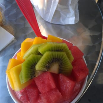 Snow Hut Shaved Ice - Watermelon with watermelon fruit, kiwi and mango - Shaved Ice Near Me - Pasadena, Texas