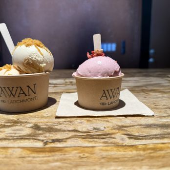 Awan - First cup: Balinese Vanilla and Gula Jawa Salted Carmel  Second cup: Gaviota Strawberry - Ice Cream & Frozen Yogurt Near Me - Los Angeles, California