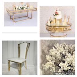Majestic Events Venue - sweetheart table and chair - cake table - wall frames